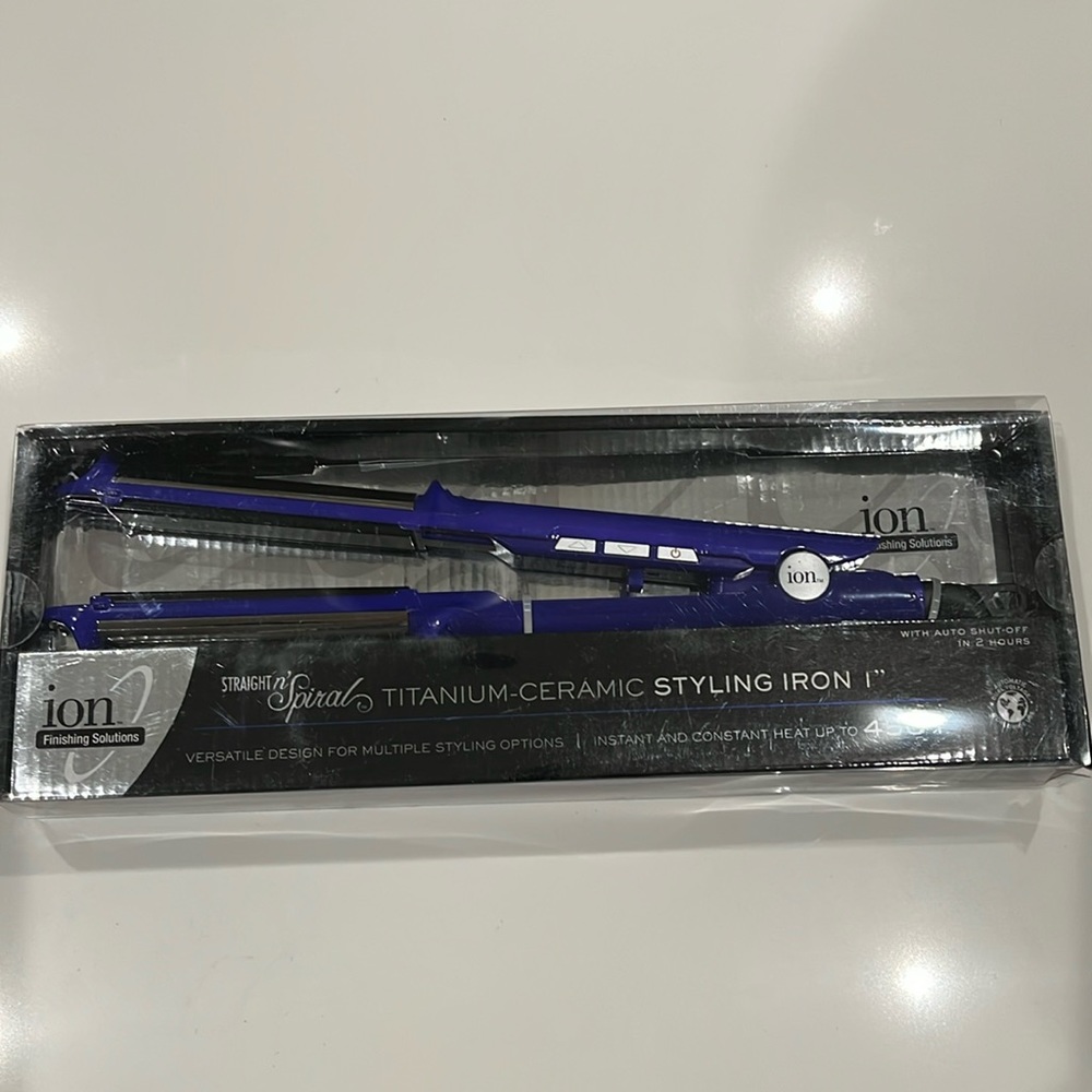 Ion Straight n’ Spiral Ceramic Styling Iron NEW